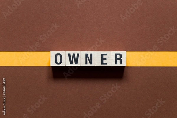 Fototapeta Owner word concept on cubes