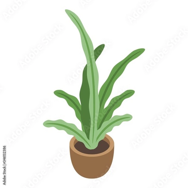 Fototapeta Pot plant icon. Isometric of pot plant vector icon for web design isolated on white background