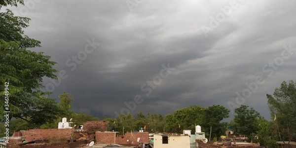 Obraz time lapse clouds over the city