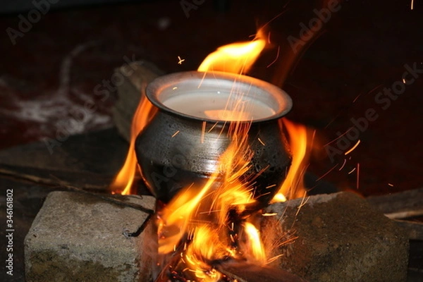 Obraz fire in the fireplace