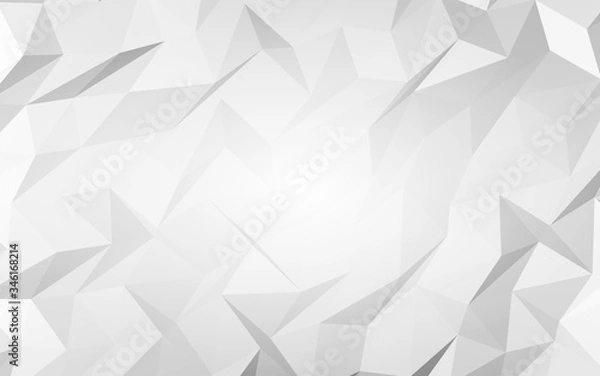 Obraz White abstract background. Lowpoly backdrop. Crumpled paper. 3D illustration