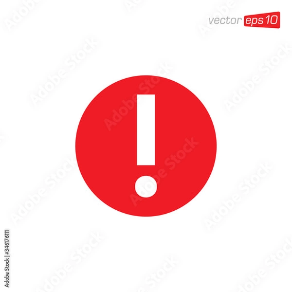 Fototapeta Exclamation Danger Icon Design Vector