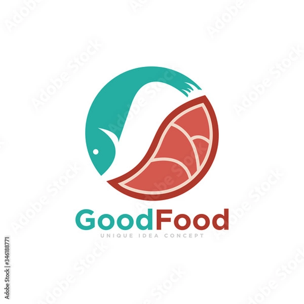 Obraz Healthy Food Logo Design Vector