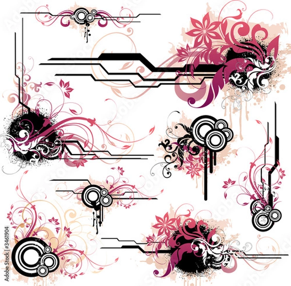 Fototapeta floral design elements