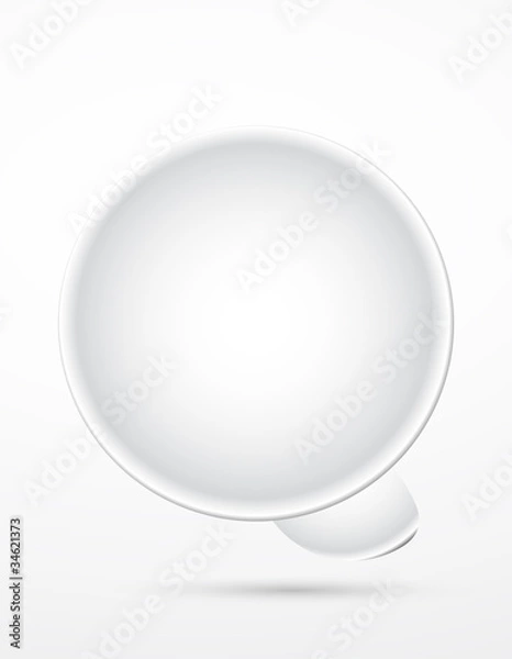 Fototapeta Abstract white empty speech bubble icon