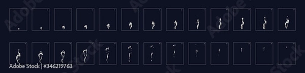 Fototapeta Smoke Animation effect. Animation of smoke. Sprite sheet for games,   cartoon or animation.