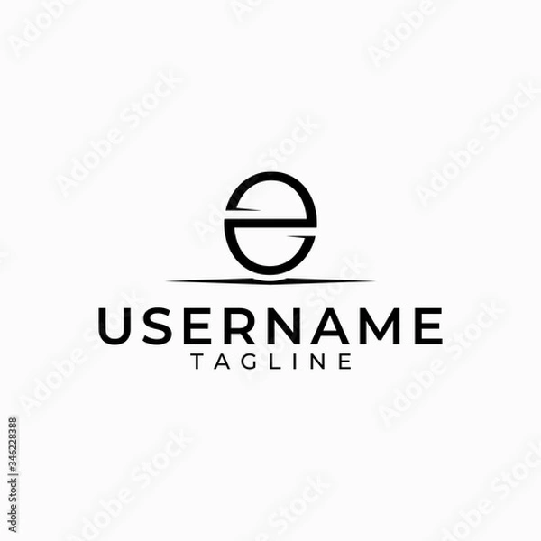 Obraz The initials logo e is black.