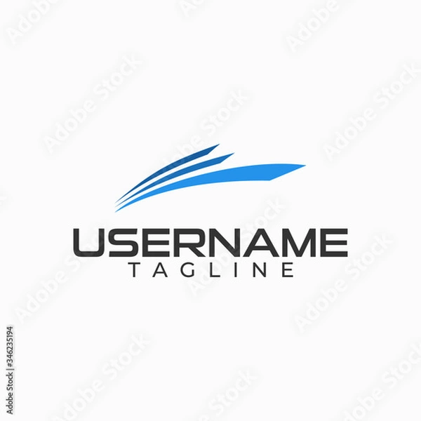 Obraz Logo of a travel or fishing boat in an abstract style.