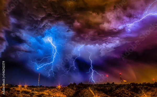 Obraz lightning in the night sky