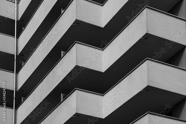 Fototapeta Fragment of the facade contemporary building in Cracow.