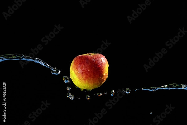 Obraz Apfel mit Wasserspritzer