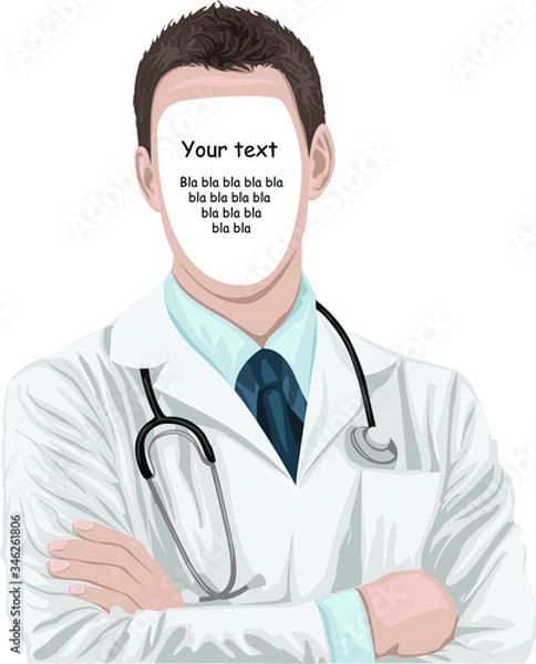 Fototapeta Vector illustration of a doctor with an area for text