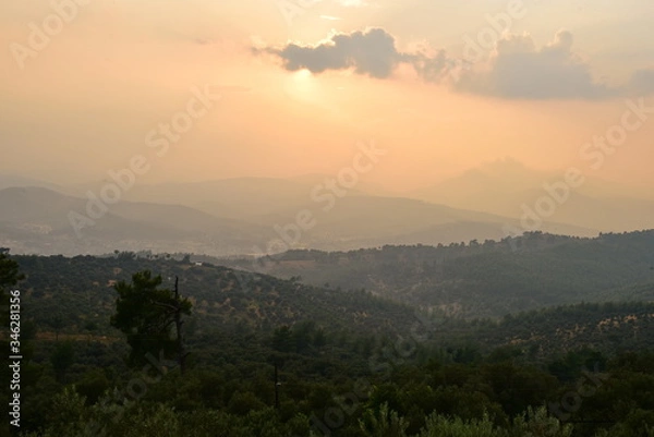 Obraz sunset in the mountains