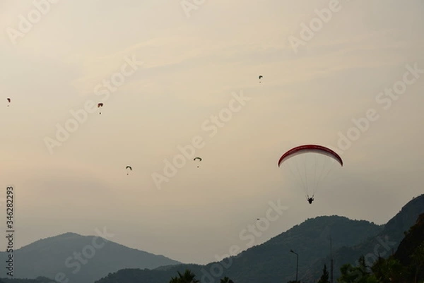 Obraz Paragloding in Turkey coast. Fethie.