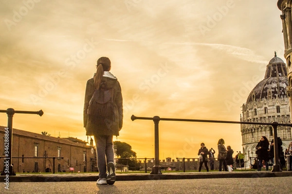 Obraz girl in the sunset