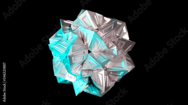 Fototapeta 3D render of a uniquely textured Spidron Polyhedra