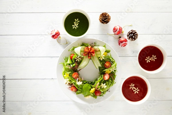 Obraz クリスマス風サラダ