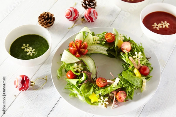 Obraz クリスマス風サラダ