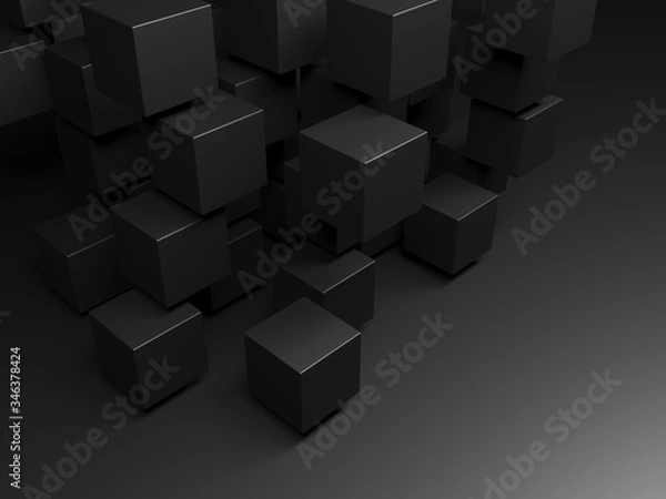 Fototapeta Abstract Dark Cubes Futuristic Design Background