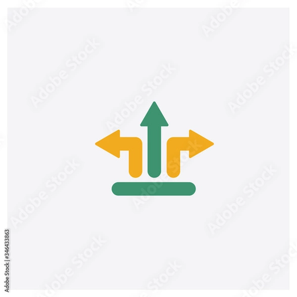 Fototapeta   concept 2 colored icon. Isolated orange and green   vector symbol design. Can be used for web and mobile UI/UX