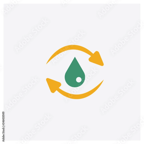 Fototapeta Recycling concept 2 colored icon. Isolated orange and green Recycling vector symbol design. Can be used for web and mobile UI/UX