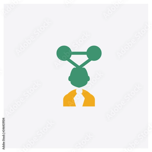 Obraz Sharing concept 2 colored icon. Isolated orange and green Sharing vector symbol design. Can be used for web and mobile UI/UX