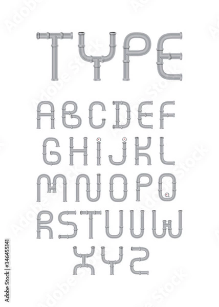 Obraz Pipe type illustrated vector set from A to Z