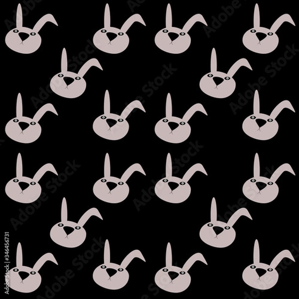 Fototapeta seamless pattern with cute rabbits with carrots