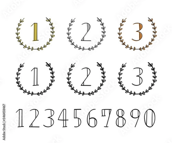 Fototapeta ランキングの手描きイラストのセット／順位／優勝