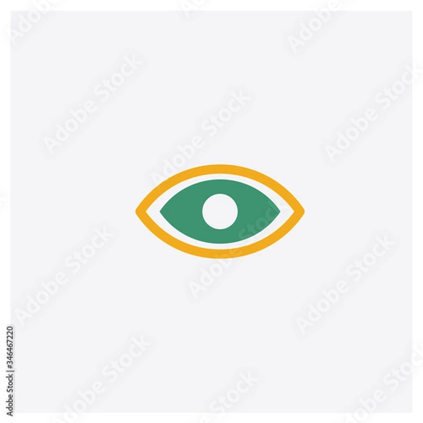 Fototapeta Vision concept 2 colored icon. Isolated orange and green Vision vector symbol design. Can be used for web and mobile UI/UX