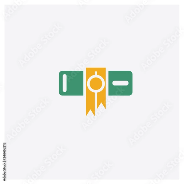 Fototapeta Diploma concept 2 colored icon. Isolated orange and green Diploma vector symbol design. Can be used for web and mobile UI/UX