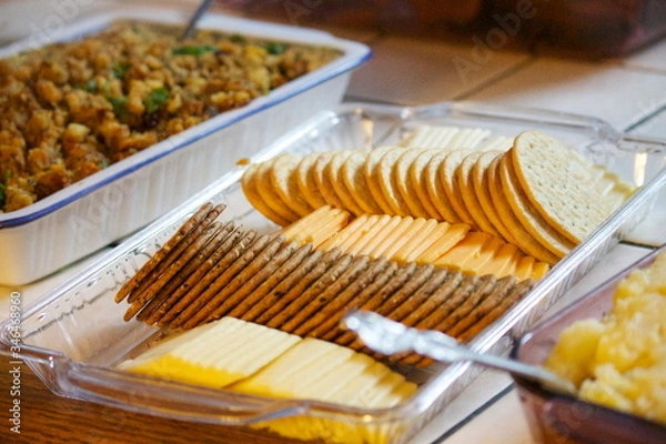 Fototapeta cheese & crackers