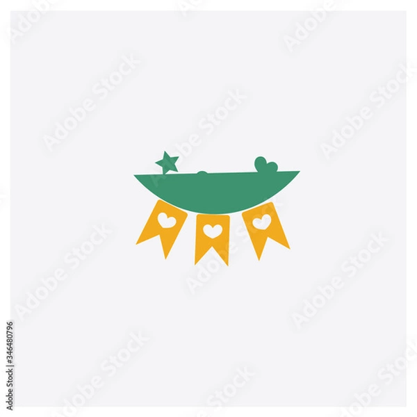 Fototapeta Garland concept 2 colored icon. Isolated orange and green Garland vector symbol design. Can be used for web and mobile UI/UX
