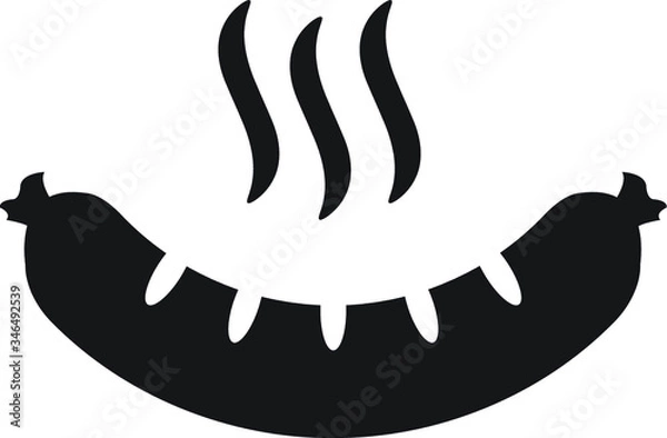 Fototapeta Barbecue sausage smoking vector icon