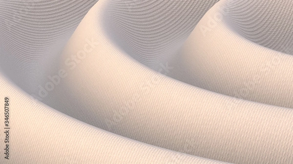 Obraz White disk with wavy effect on a white background. Abstract background. 3d render.