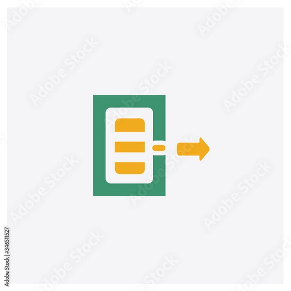 Obraz Check out concept 2 colored icon. Isolated orange and green Check out vector symbol design. Can be used for web and mobile UI/UX