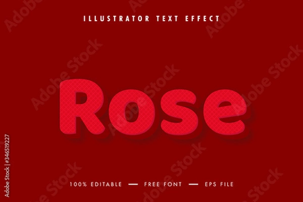 Fototapeta Rose 3d Text Effect and Text Style. 