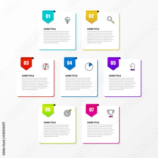 Fototapeta Infographic design template. Creative concept with 7 steps