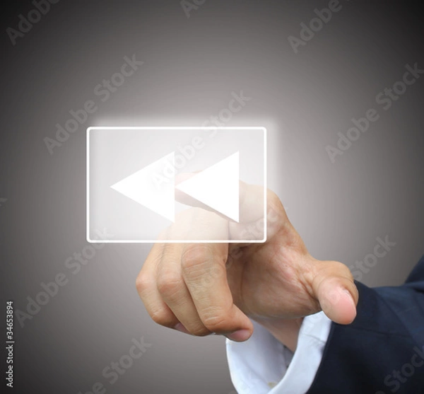 Obraz Business hand press previous button