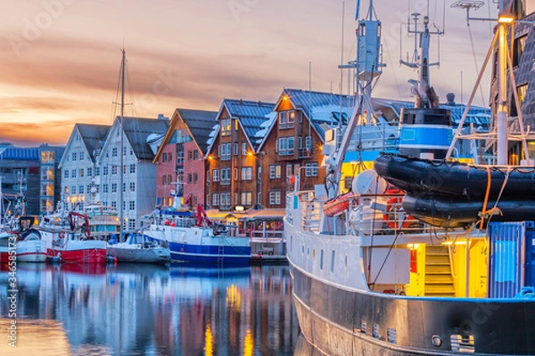 Obraz Tromso harbour at Winter, Norway