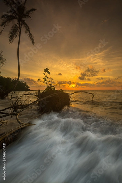 Fototapeta sunset on the beach