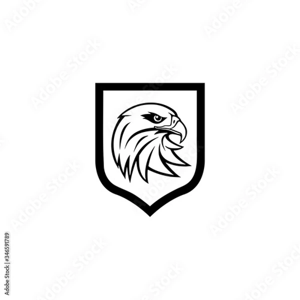 Obraz Eagle head shield icon design isolated on white background