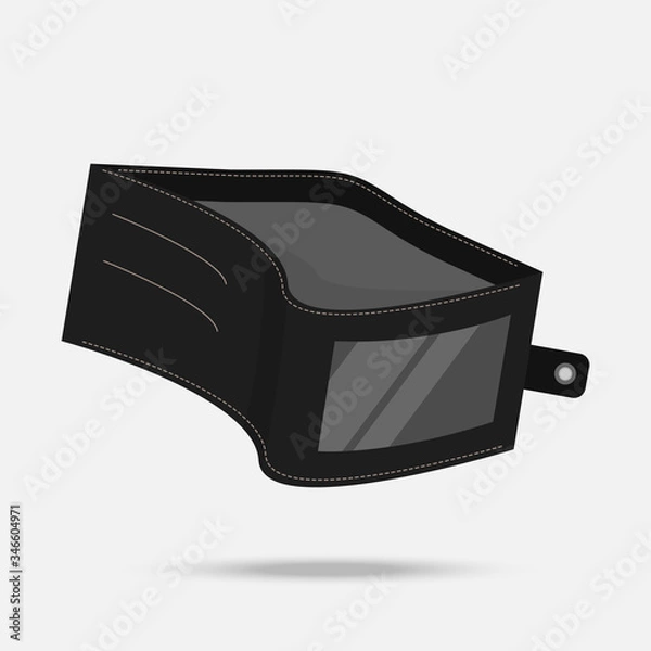 Fototapeta Black empty wallet. Bankruptcy concept. Vector illustration Isolated on a white background.