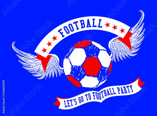 Fototapeta Russia flag soccer ball print embroidery graphic design vector art