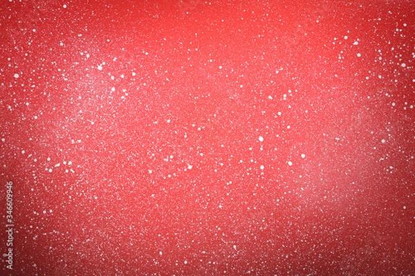 Fototapeta Abstract red with white dots or snow background. Christmas or sale template.