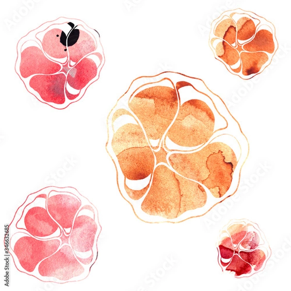 Obraz Watercolor orange pattern background