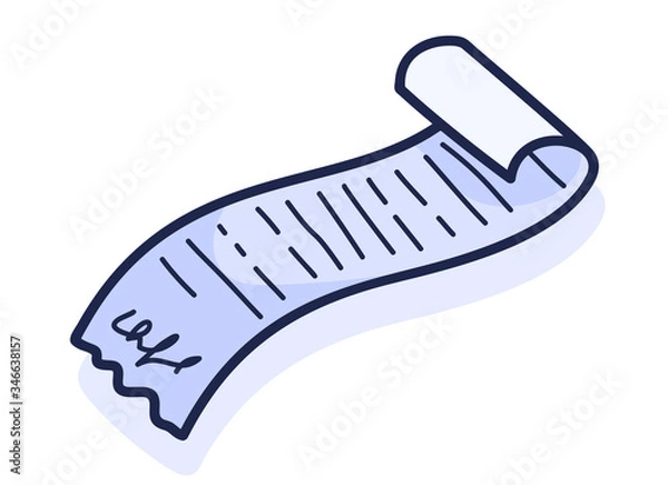 Fototapeta Handdrawn doodle document icon. Hand drawn Sign symbol. Decoration element Isolated cartoon Flat design. Vector illustration