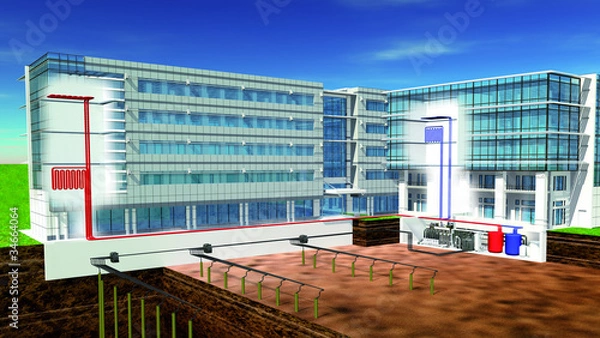 Obraz budowanie geotermii