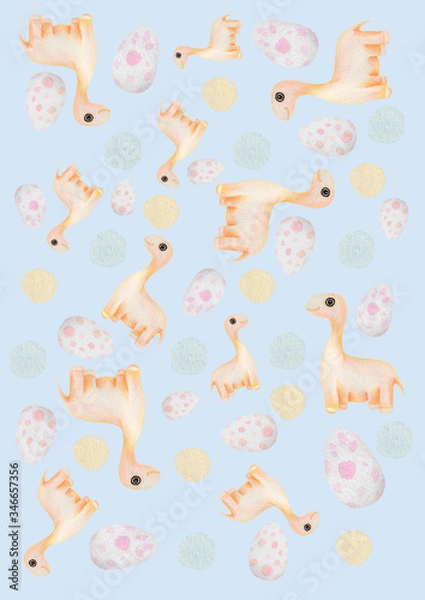Obraz Pattern with baby toys
Pattern with dinosaurs 
Pattern with eggs