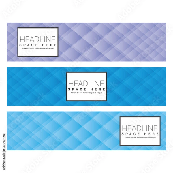 Obraz Vector banners with abstract multicolored polygonal mosaic background